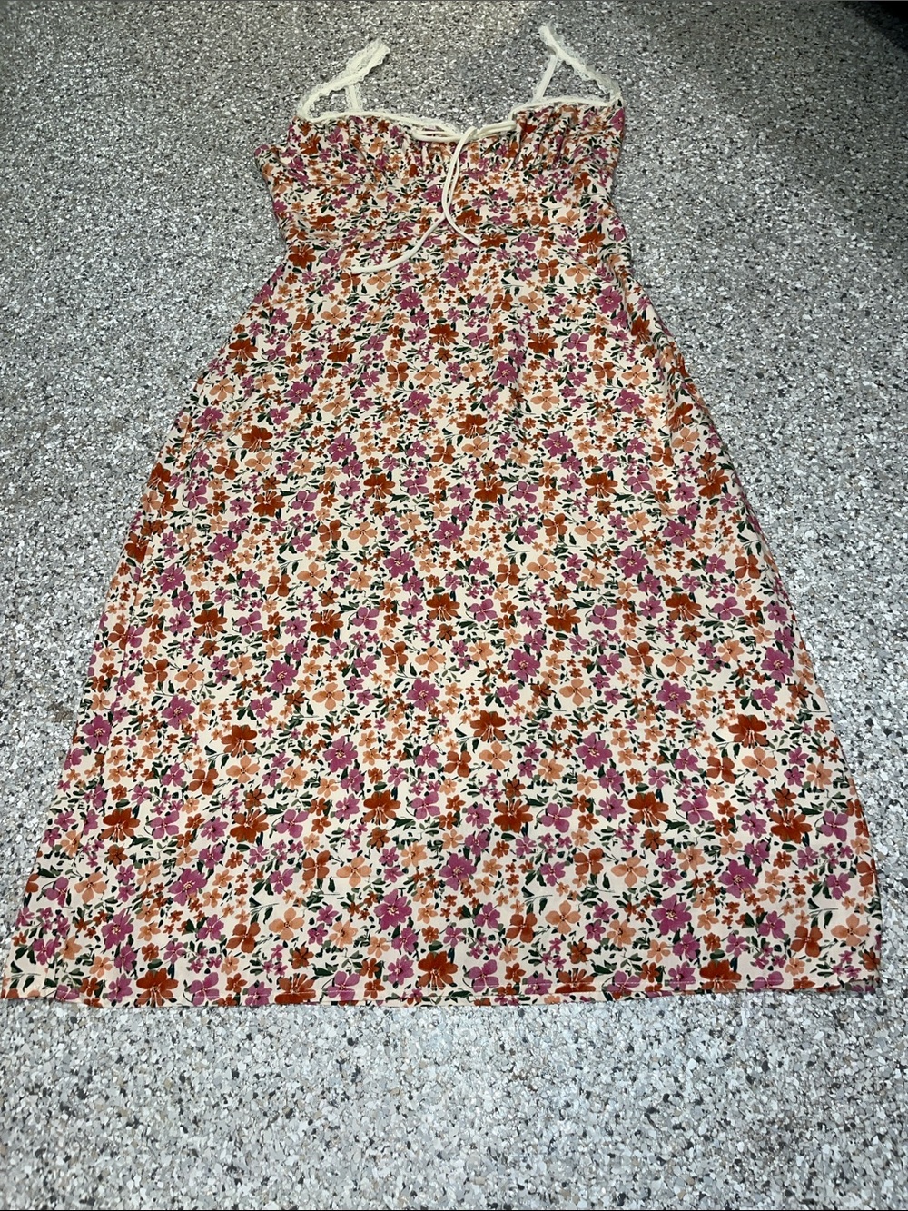 Commense Floral Sundress in Cream, Pink, Rust